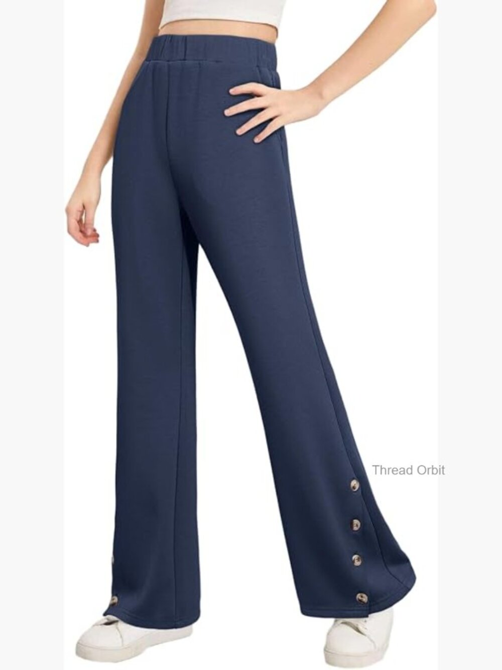 Tween Girls Bell Bottom Uniform Pants Stretchy Leggings Size 6-15